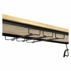 Bottle rack DKD Home Decor MB-161865 Metal Natural rubber Mango wood Black Natural 155 x 56,5 x 96,5 cm