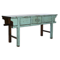 Console Home ESPRIT Turquoise Elm wood 170 x 49 x 88 cm