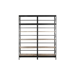 Shelves DKD Home Decor 180 x 35 x 220 cm Natural Black Metal Mango wood