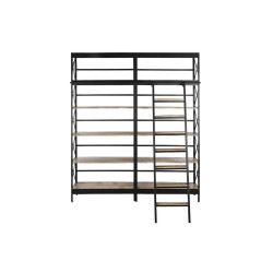 Shelves DKD Home Decor 180 x 35 x 220 cm Natural Black Metal Mango wood