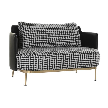 Sofa DKD Home Decor White Black Golden Metal Plastic Houndstooth Modern 130 x 80 x 80 cm