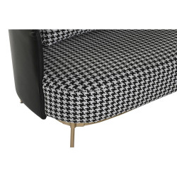 Sofa DKD Home Decor White Black Golden Metal Plastic Houndstooth Modern 130 x 80 x 80 cm