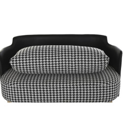 Sofa DKD Home Decor White Black Golden Metal Plastic Houndstooth Modern 130 x 80 x 80 cm