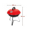 Barbecue Portable Aktive Enamelled Metal Ø 36 cm 36 x 44 x 36 cm (4 Units) Red