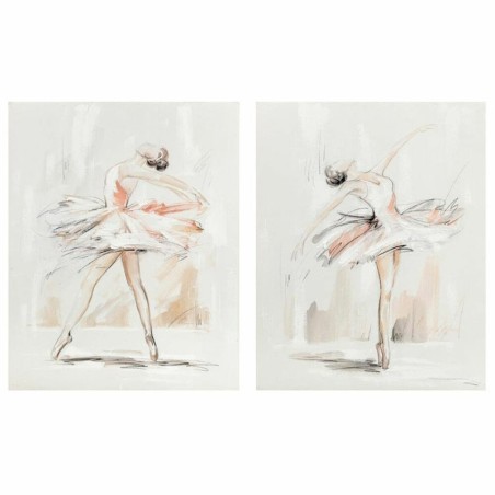 Painting DKD Home Decor 80 x 3,7 x 100 cm Ballet Dancer Romantic (2 Units)