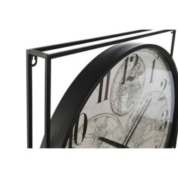 Wall Clock Home ESPRIT White Black Metal MDF Wood 62 x 6 x 65 cm (2 Units)