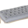 Bench DKD Home Decor   Blue Polyester Rubber wood Light brown (110 x 37 x 48 cm)