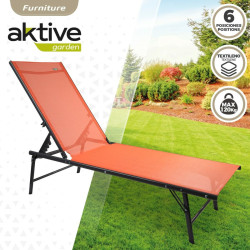 Reclining lounder Aktive Orange 180 x 35 x 49 cm (2 Units)