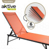 Reclining lounder Aktive Orange 180 x 35 x 49 cm (2 Units)