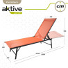 Reclining lounder Aktive Orange 180 x 35 x 49 cm (2 Units)