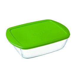 Rectangular Lunchbox with Lid Pyrex Cook&store Px Green 2,5 L 28 x 20 x 8 cm Glass Silicone (5 Units)