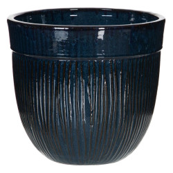 Set of Planters 38 x 38 x 35 cm Ceramic Blue (3 Pieces)