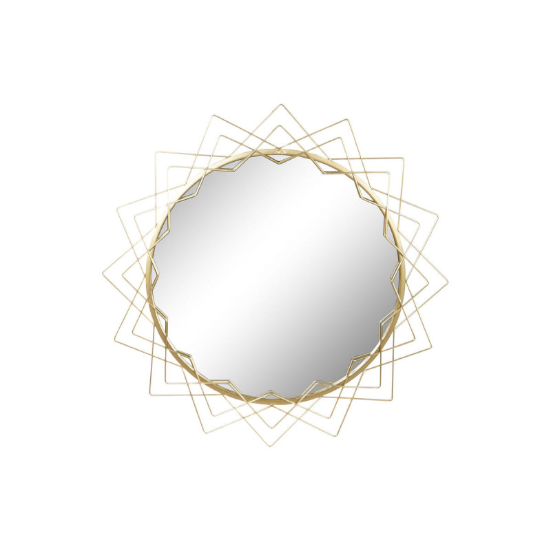 Wall mirror Home ESPRIT Golden Metal Crystal 80 x 2,5 x 80 cm 80 x 2,50 x 80 cm