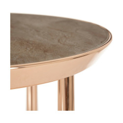 Side table Crystal Golden Metal 42 x 42 x 46 cm