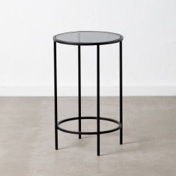 Side table Crystal Black Metal 40 x 40 x 65 cm