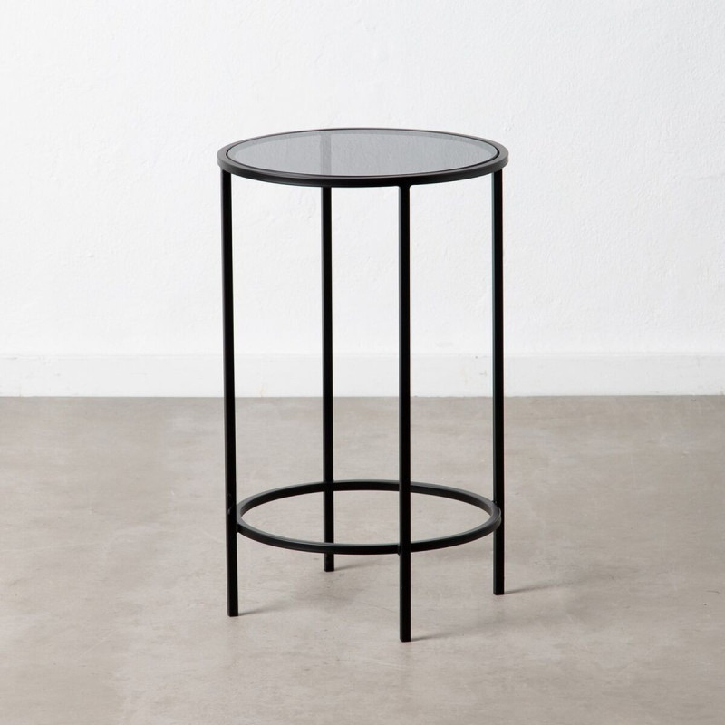 Side table Crystal Black Metal 40 x 40 x 65 cm