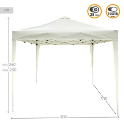 Gazebo Aktive 300 x 250 x 300 cm Cloth Steel White