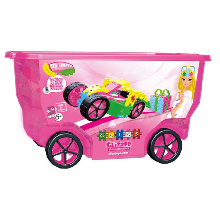 Construction set Clics ROLLERBOX GLITTER Multicolour 400 Pieces