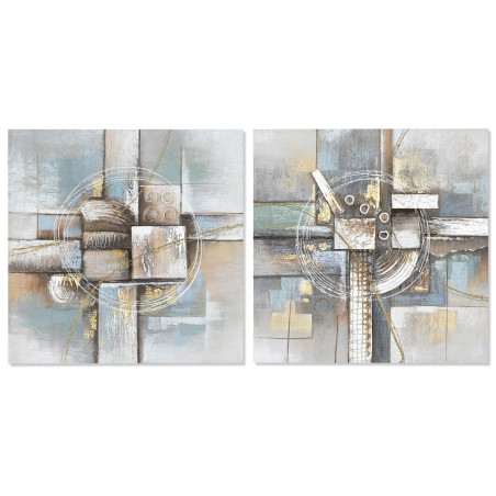 Painting DKD Home Decor Abstract 80 x 3 x 80 cm Modern (2 Units)