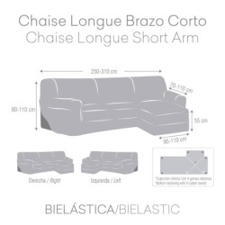 Right short arm chaise longue cover Eysa BRONX Blue 110 x 110 x 310 cm