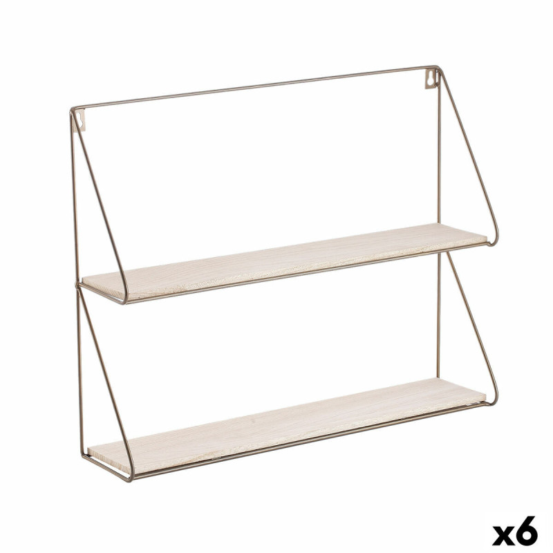 Shelves Vinthera Moa Steel Golden 50 x 40 x 12 cm (6 Units)