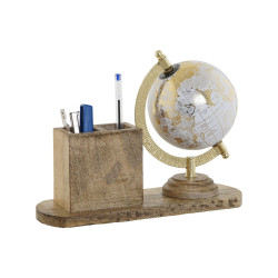 Globe Home ESPRIT White Brown PVC Mango wood 24 x 8 x 19 cm