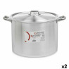 Casserole with Lid Ø 36 cm Silver Aluminium (2 Units)