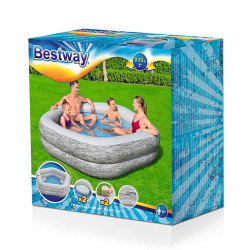 Inflatable pool Bestway Grey 213 x 206 x 53 cm