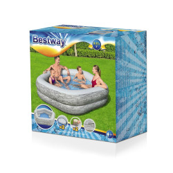 Inflatable pool Bestway Grey 213 x 206 x 53 cm