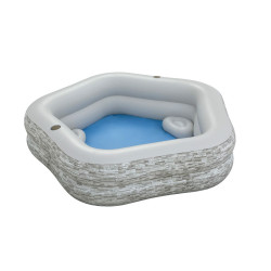 Inflatable pool Bestway Grey 213 x 206 x 53 cm