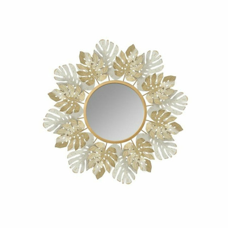 Wall mirror DKD Home Decor Metal Leaf of a plant (78,7 x 5,7 x 78,7 cm)