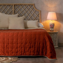 Bedspread (quilt) 230 x 280 cm Beige Dark Red