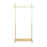 Coat Stand with Wheels DKD Home Decor Golden Metal (100 x 35 x 172 cm)