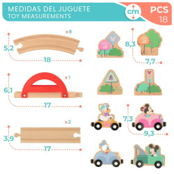 Vehicle Playset Disney 18 Pieces 37 x 7,5 x 3 cm 4 Units