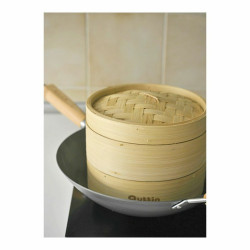 Food Steamer Quttin 2 levels Bamboo 24 x 15 cm (8 Units) (23-21 x 15.5 cm)