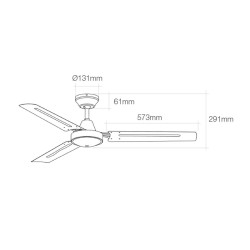 Ceiling Fan EDM 33981 White 60 W Ø 140 cm industrial