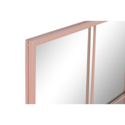 Wall mirror Home ESPRIT Light Pink Crystal Iron Mirror Window Scandi 90 x 1 x 120 cm