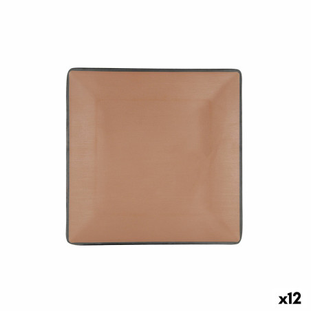 Flat plate Bidasoa Gio 21,5 x 21,5 cm Brown Plastic