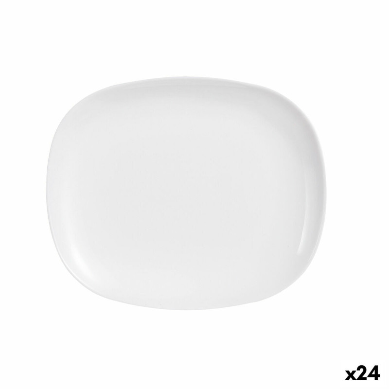 Serving Platter Luminarc Sweet Line Rectangular White Glass (28 x 33 cm) (24 Units)