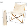 Foldable Camping Chair Aktive Soil 58 x 73 x 61 cm (2 Units)