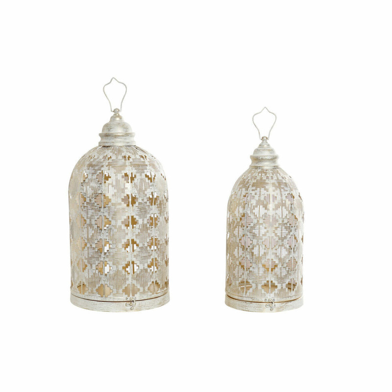 Cage DKD Home Decor 27,5 x 27,5 x 52 cm Aged finish Golden Metal White Garden