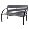 Bench 120 x 62 x 82 cm Grey Wood Steel Garden