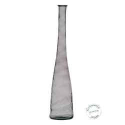 Vase Grey recycled glass 18 x 18 x 100 cm