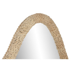 Wall mirror Home ESPRIT Natural Crystal Rattan Scandi 63,5 x 4,5 x 101 cm