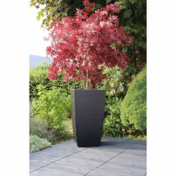 Plant pot EDA Black 43,5 x 43,5 x 78,2 cm Plastic Squared Modern