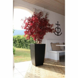 Plant pot EDA Black 43,5 x 43,5 x 78,2 cm Plastic Squared Modern