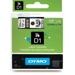 Laminated Tape for Labelling Machines Dymo D1 45010 12 mm LabelManager™ Transparent Black (5 Units)