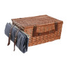 Basket DKD Home Decor Picnic Brown Navy Blue wicker (46 x 30 x 20 cm)