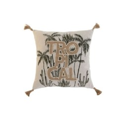 Cushion Home ESPRIT Beige Natural Tropical Boho 45 x 5 x 45 cm