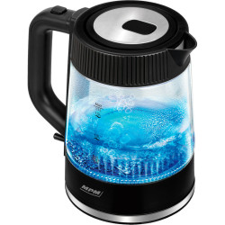 Kettle Mpm MCZ-117 Black Transparent Glass 2200 W 1,7 L